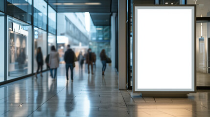 White borad for product advertisement at office building. Created using generative AI. - obrazy, fototapety, plakaty