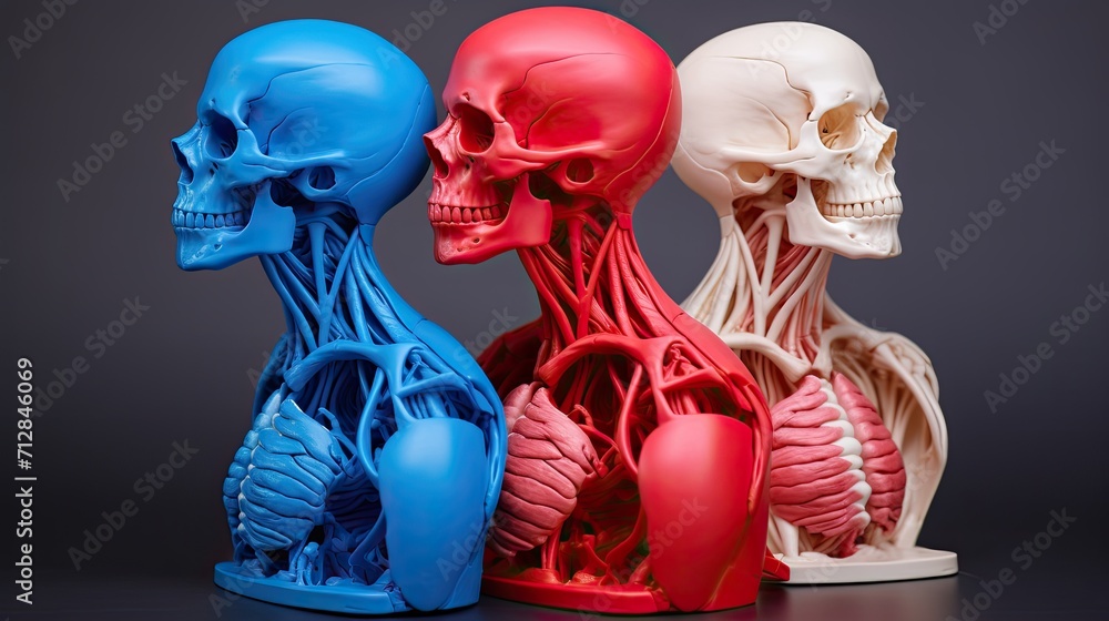Poster 3d printing of anatomical models solid color background