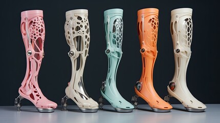 3d printed personalized limb prosthetics solid color background