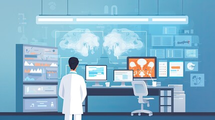 Ai based clinical decision support solid color background