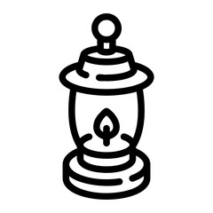 oil lamp Line Icon