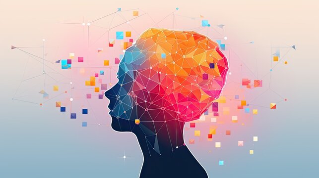 Ai algorithms for mental health solid color background