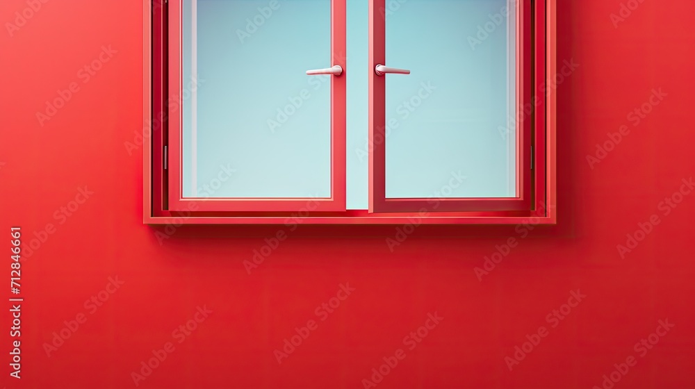 Poster automatic emergency window opening solid color background