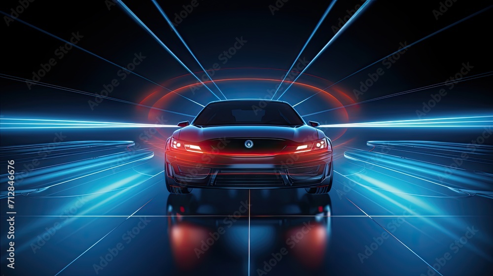 Poster automatic high beam control technology solid color background