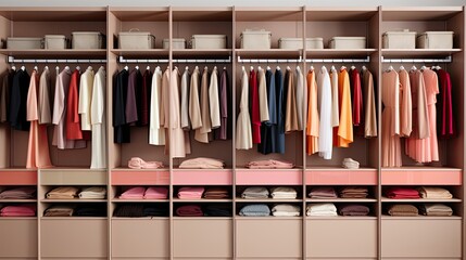 Automated closet organization systems for wardrobe management solid color background