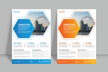 Corporate business flyer template  in A4. 2 Color ways included.Can be adapt to Brochure, Annual Report, Magazine,Poster, Corporate Presentation, Portfolio, Banner, Website.