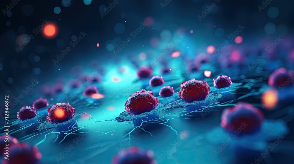 Aufkleber nanodevices for cancer biomarker detection solid color background