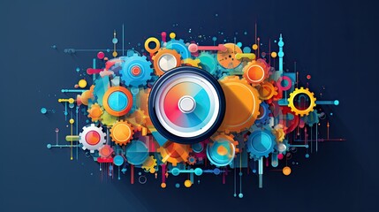 Obraz premium Intelligent predictive engine optimization solid color background