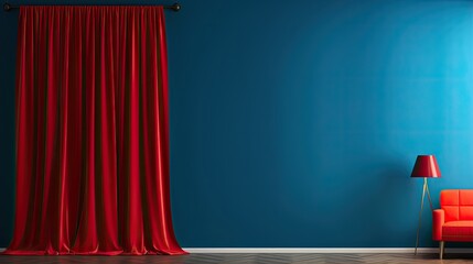 Remote controlled curtains for automated opening and closing solid color background