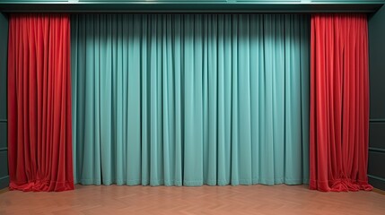 Remote controlled curtains for automated opening and closing solid color background