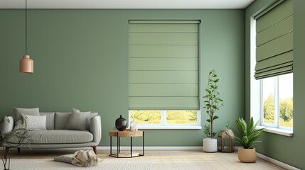Remote controlled motorized blinds for energy efficiency solid color background
