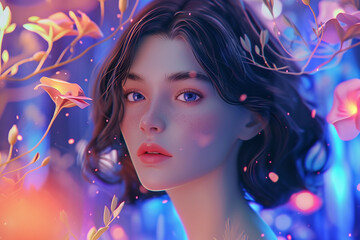 Obraz na płótnie Canvas Human portrait game background style 3d stylish illustration