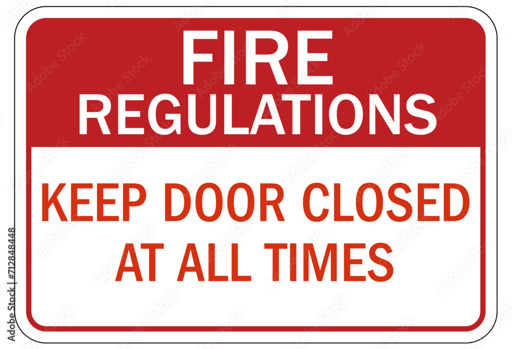 Wall mural fire door keep closed sign