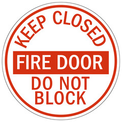 Fire door keep closed sign