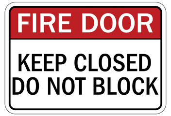 Fire door keep closed sign