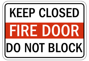 Fire door keep closed sign