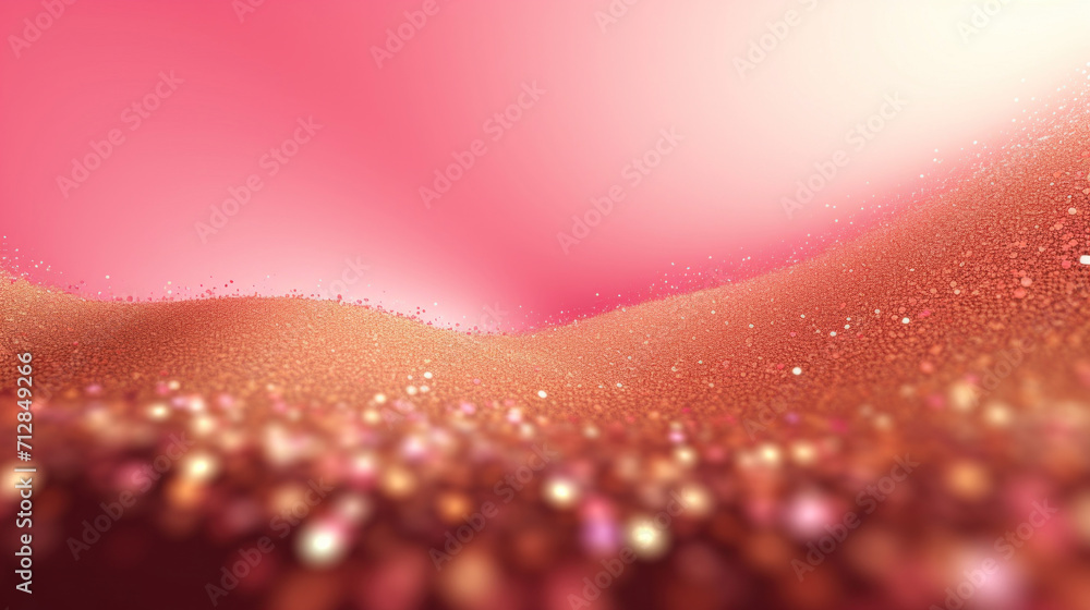 Poster abstract red bokeh background with sparkling light particles.