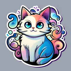 Obraz premium a pretty illustration cat. generative AI