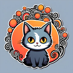 a pretty illustration cat. generative AI
