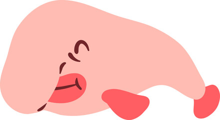 Hand Drawn Blobfish Element