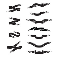 Sport checkered flags set