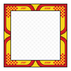Yellow and red sport car decals frame 2 - obrazy, fototapety, plakaty