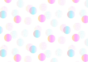 ポップな水玉柄のシームレスなパターン