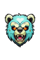 Obraz premium Illustration of an angry bear head on a transparent background