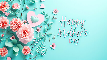 Card image decorated with flowers for Mother's Day