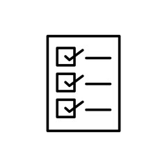 Checklist outline icons, minimalist vector illustration ,simple transparent graphic element .Isolated on white background