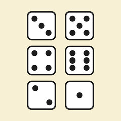 Playing cubes in from all sides. Playing cubes in a simple modern style