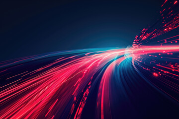 Obrazy na Plexi  Abstract red light trail on blue background
