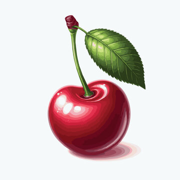 Red cherry fruit vector illustration
