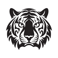 Tiger face silhouettes vector illustration