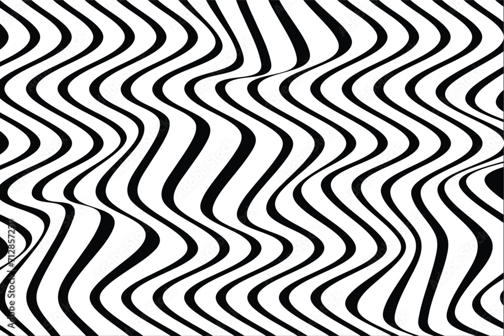 Poster abstract curved wavy lines pattern vector illustration.