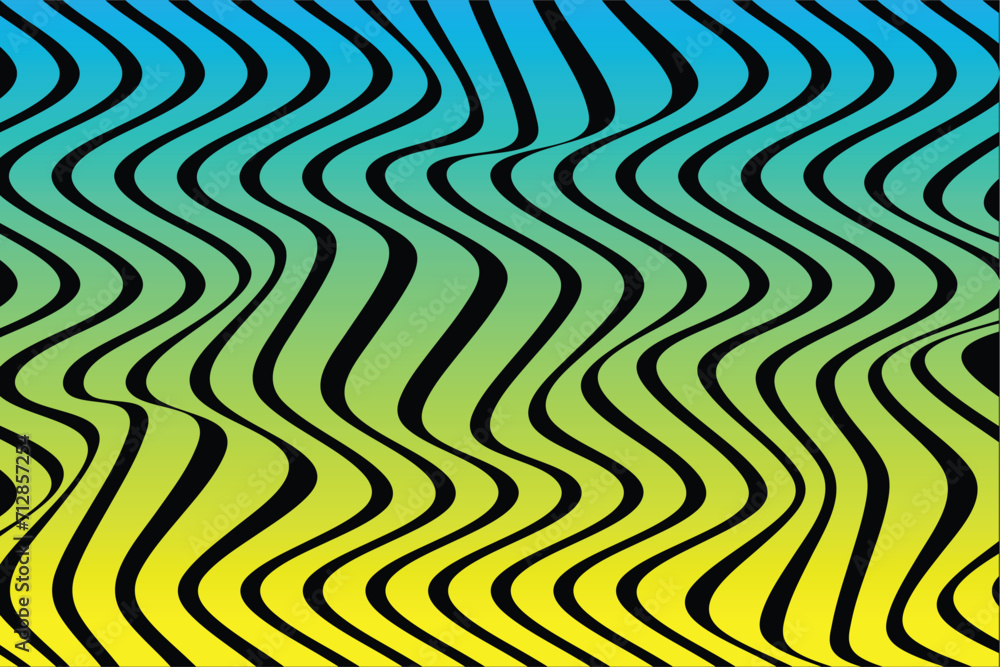 Poster abstract curved wavy lines pattern vector illustration.