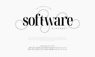 Software creative modern urban alphabet font. Digital abstract moslem, futuristic, fashion, sport, minimal technology typography. Simple numeric vector illustration