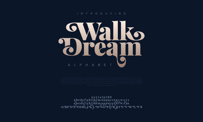 Walkdream creative modern urban alphabet font. Digital abstract moslem, futuristic, fashion, sport, minimal technology typography. Simple numeric vector illustration