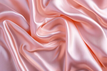 Fototapeta premium Pink silk background material, flowing pink cloth 3D rendering