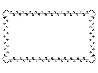 Heart Frame Background Line Art
