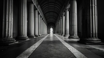 Black and white Corridor Building