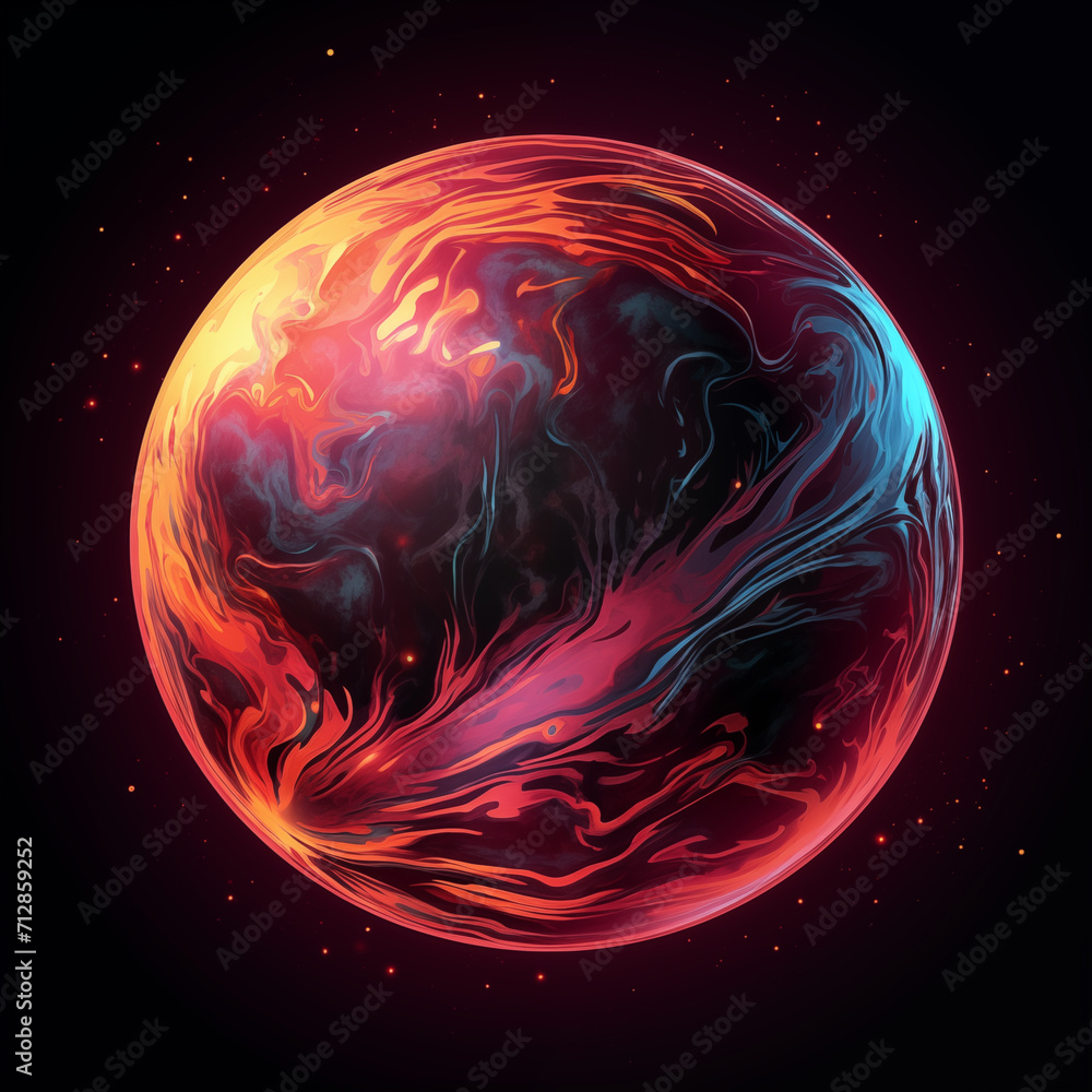 Poster mysterious unknown planet,created with generative ai tecnology.