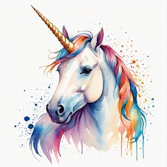 Obraz na płótnie Canvas Watercolor unicorn