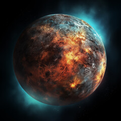 Obraz na płótnie Canvas mysterious unknown planet,created with Generative AI tecnology.