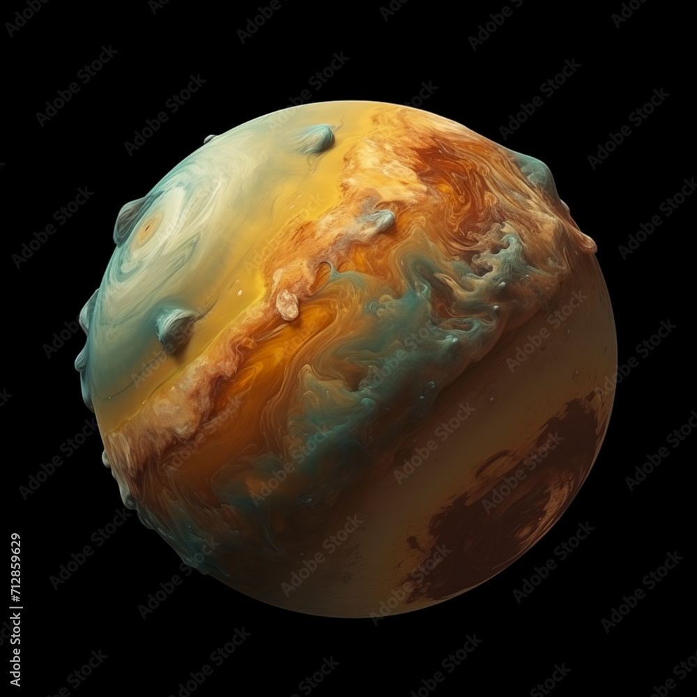 Poster mysterious unknown planet,created with generative ai tecnology.