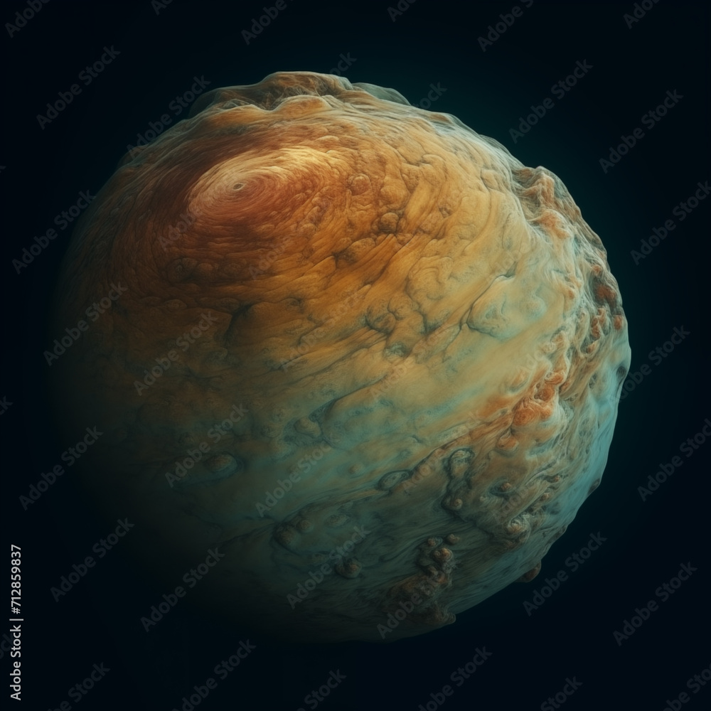 Poster mysterious unknown planet,created with generative ai tecnology.
