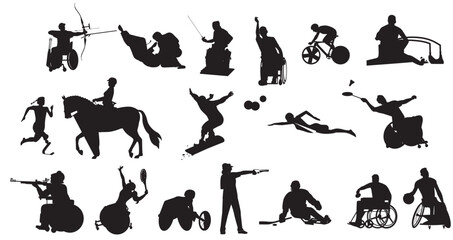 silhouettes of Paralympic sports
