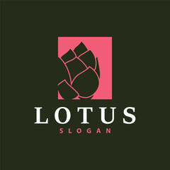 Lotus logo vector flower garden design simple elegant minimalist illustration template