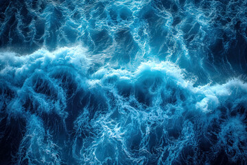 Ocean waves crashing violently in a storm, generative ai - obrazy, fototapety, plakaty