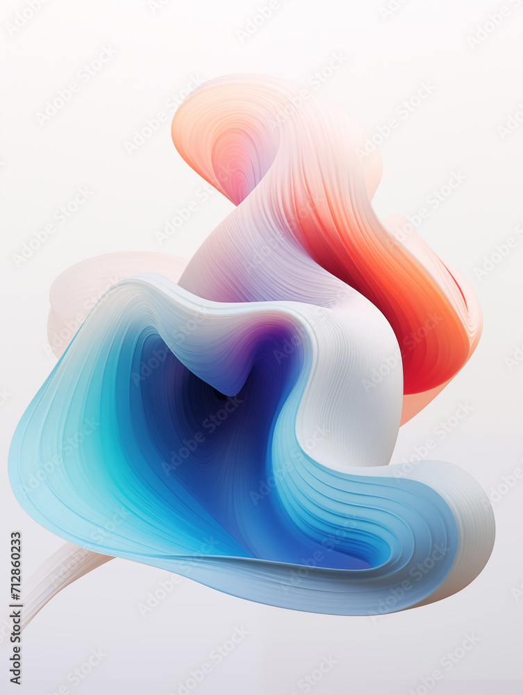 Aufkleber colorful curve graphic objects,created with generative ai tecnology.